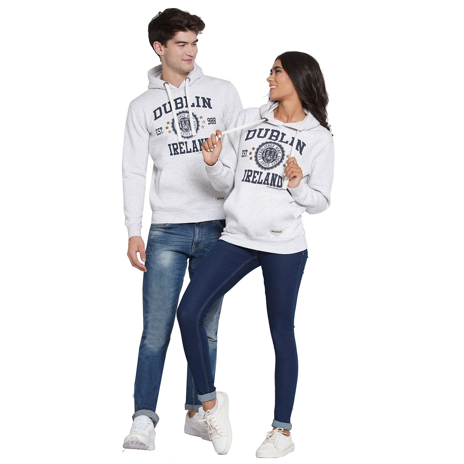 Dublin 988 Stamp Stars Unisex Hood Ash Grey